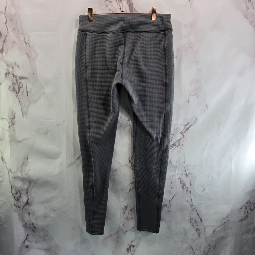 NRS Leggings Womens Medium Gray Micro Grid Fleece High Rise Baselayer UPF Hiking - Picture 5 of 11